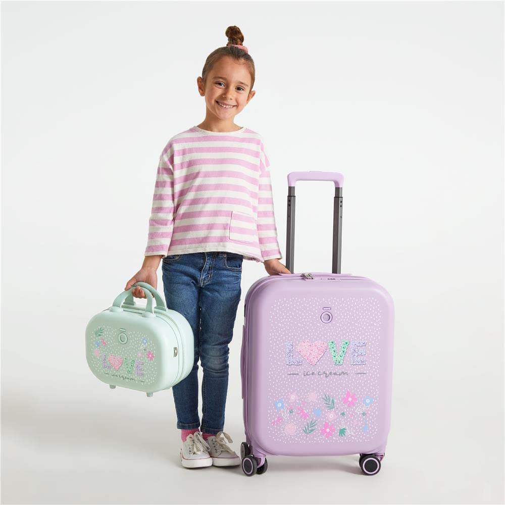 Enso Love Ice Cream Maleta de Cabina Morado 40x55x20 cms Rígida ABS Cierre TSA Integrado 37L 2,74 kgs 4 Ruedas Dobles Equipaje Mano