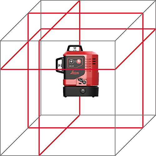 Leica Lino L6R: Nivel láser de línea de 3x360 grados con batería Li-Ion, cargador, adaptador magnético innovador y soporte para pared en una carcasa (láser rojo, alcance de trabajo: 25 m)