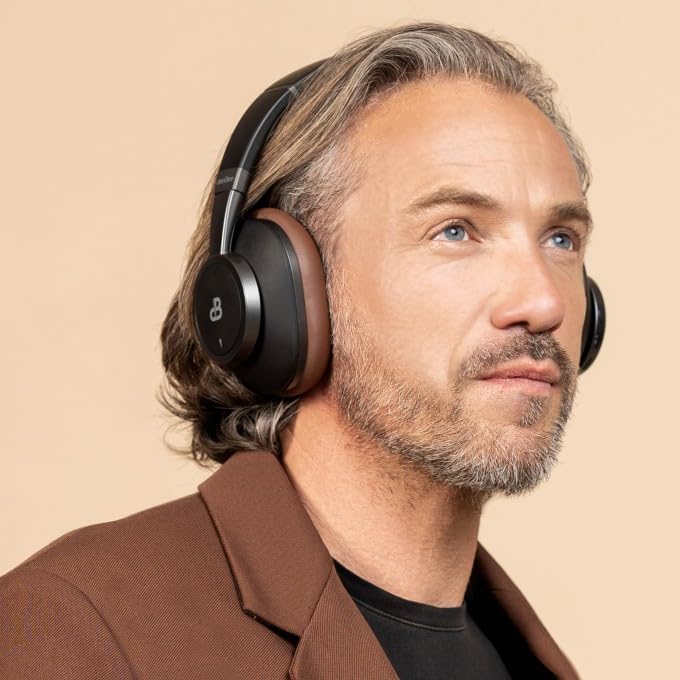 DeeBee DB-Pulse-BLM, Auriculares Bluetooth Circumaurales, Cancelación Activa de Ruido, 40 Horas de Batería, Negro, con Almohadilla Intercambiable