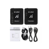 M-Vave WP9 - Sistema de monitorización intrauditivo inalámbrico, transmisor y Receptor de 2,4 GHz, diseño con Clip, Recargable por USB, Negro