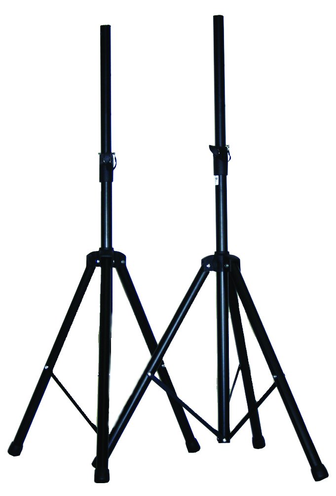 Ibiza - SS01B - 2 soportes de altavoz de aluminio de 1,80 m máx. y 30 kg - Funda de transporte incluida - Negro