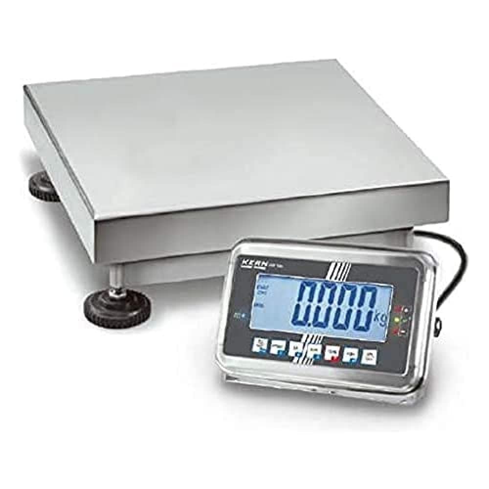 Plataforma Báscula [Núcleo SFB 60 K de 2 x lm] Plataforma de acero inoxidable Báscula con plataforma de IP65, XL y escaneado aprobación [M], rango de pesaje [Max]: 60 kg, Lectura [D]: 20 g, placa de pesaje: BXT 500 x 400 mm (Acero Inoxidable)