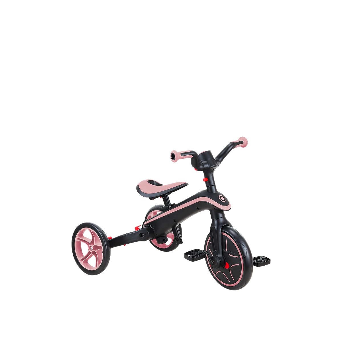Globber Tricycle Explorer 4 en 1 - Triciclo Plegable y escalable en draisiana para niños de 10 Meses a 5 años - Pastel Rose