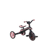 Globber Tricycle Explorer 4 en 1 - Triciclo Plegable y escalable en draisiana para niños de 10 Meses a 5 años - Pastel Rose
