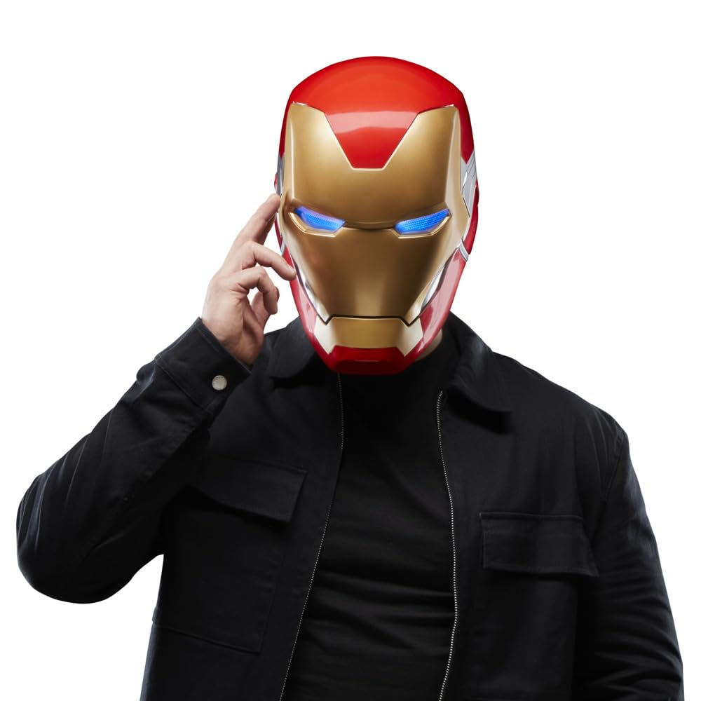 Marvel Legends Series, Casco electrónico premium de Iron Man con efecto de luces, Avengers: Endgame, Artículo para juego de rol de adultos