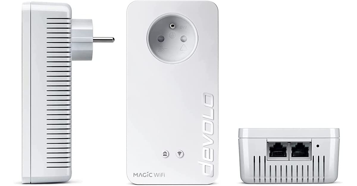 devolo Magic 1 WiFi - Adaptador PLC, para Crear una Red WiFi mallada en Toda la casa a través de la Red eléctrica, para el teletrabajo y la transmisión en Directo, Enchufe francés