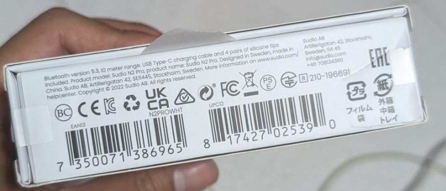 Sudio N2 Pro - Auriculares intraurales Bluetooth con ANC, conexión multipunto, IPX4 Resistente, Carga USB-C e inalámbrica, micrófono, Tiempo de reproducción de 30 Horas con Funda de Carga (Blanco)