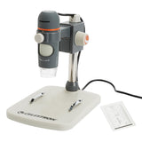 Celestron 44308 Handheld Digital Microscope Pro: 20x-200x aumentos, gris/blanco