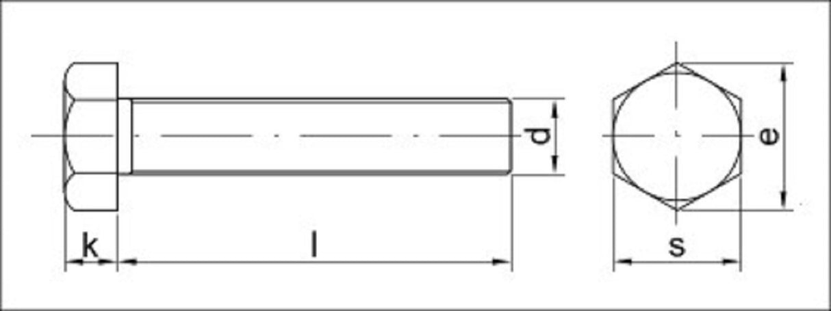 Aparoli SJA-202306-QB Tornillo DIN 933 de 6 Quilates, con Rosca hasta Cabeza, 12,9, Geomet 16 x 50, 200 Unidades