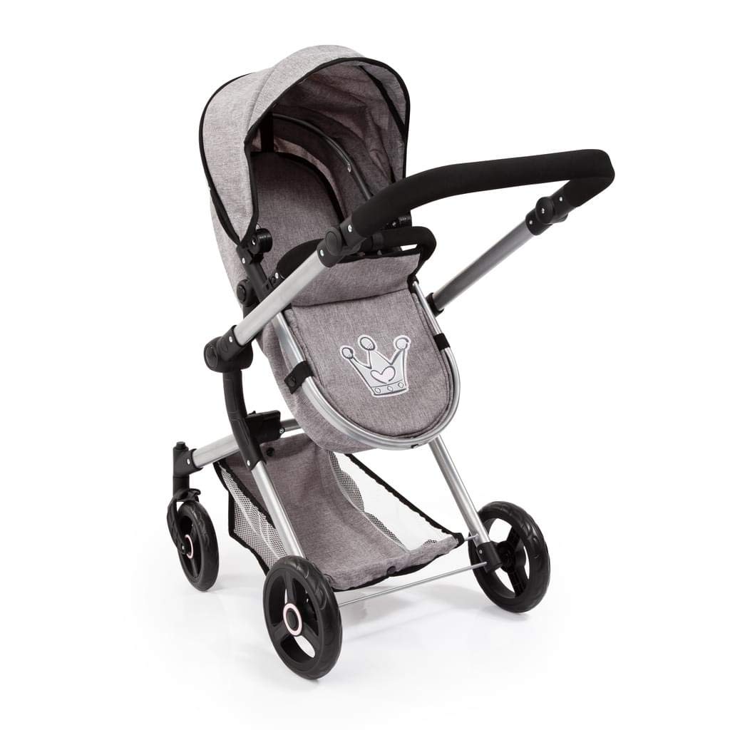 Bayer Design 18410Aa, Cochecito de Muñecas, Carro Neo Vario, Combolsa, Convertible, Plegable, Ajustable, Gris Comcorona, Color