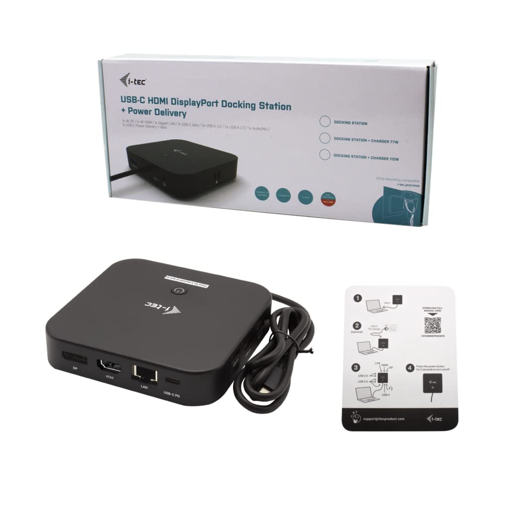 I-TEC USB-C HDMI DP Dock PD100WACCS