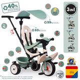 Smoby Life - Triciclo Baby Balade Progresivo 3 en 1, Sostenible, con Materiales Reciclados, Homologado, Freno de Estacionamiento, Barra Parental Ajustable, de 10 Meses a 3 Años (7600741405)