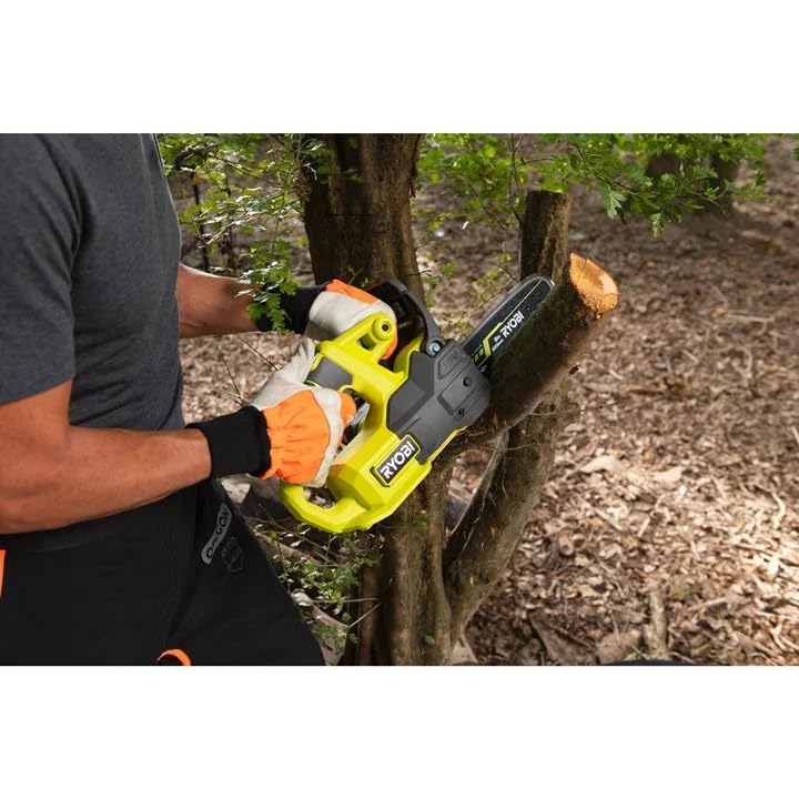 RYOBI - Motosierra Eléctrica Compacta 18V ONE+ 20 cm - Pequeña Herramienta de Poda de Arboles - Tensor de Cadena Lateral - Entregada con 1 Batería 2,5 Ah y 1 Cargador 1,5 A - RY18CS20A-125