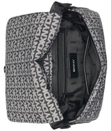 DKNY Hombros con solapa para mujer, 100% poliéster con ribete de poliuretano, logotipo negro y negro, Logotipo negro y negro
