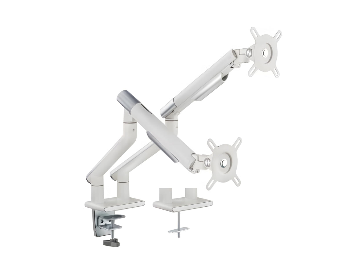 Doble Brazo, Soporte de Muelle para Escritorio, Muelle Mecánico, Estándar VESA, 17-32 Pulgadas, Función de Inclinación, Rotación del Brazo de 180°, HDWR SolidHand-BS02