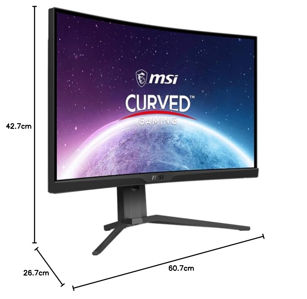 MSI mag 275CQRF-QD - Monitor Curvo Gaming de 27" WQHD 2560 x 1440, Rapid VA Panel, 170Hz / 1ms GTG, AMD FreeSync Premium, HDR Ready, Quantum Dot, Curvatura 1000R, Color Negro