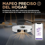 Shark PowerDetect Robot Aspirador y mopa 2 en 1, Base NeverTouch Pro con Limpieza, Carga y Vaciado automáticos, 60 días, navegación 3D y LiDAR, NeverStuck, WiFi/App, Blanco, AV2800ZEEUWH