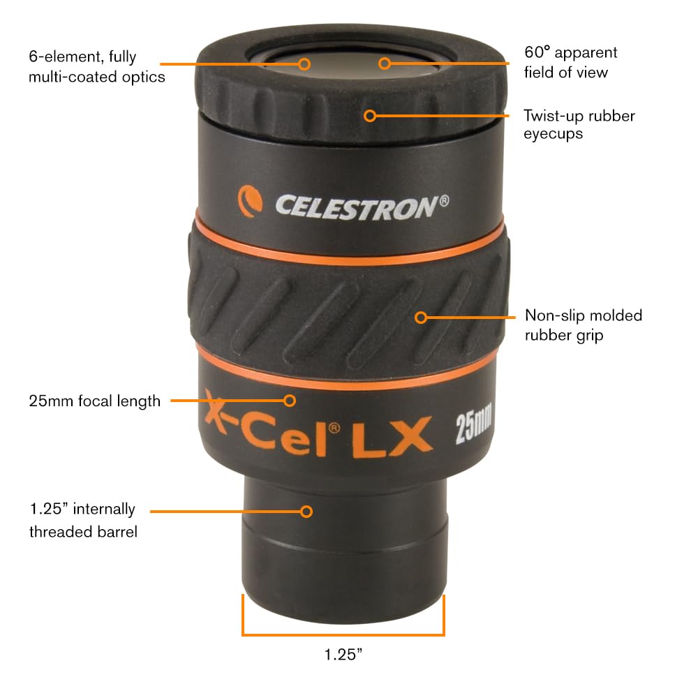 Celestron 93426 X-Cel LX Series: ocular de 1,25'', 25 mm