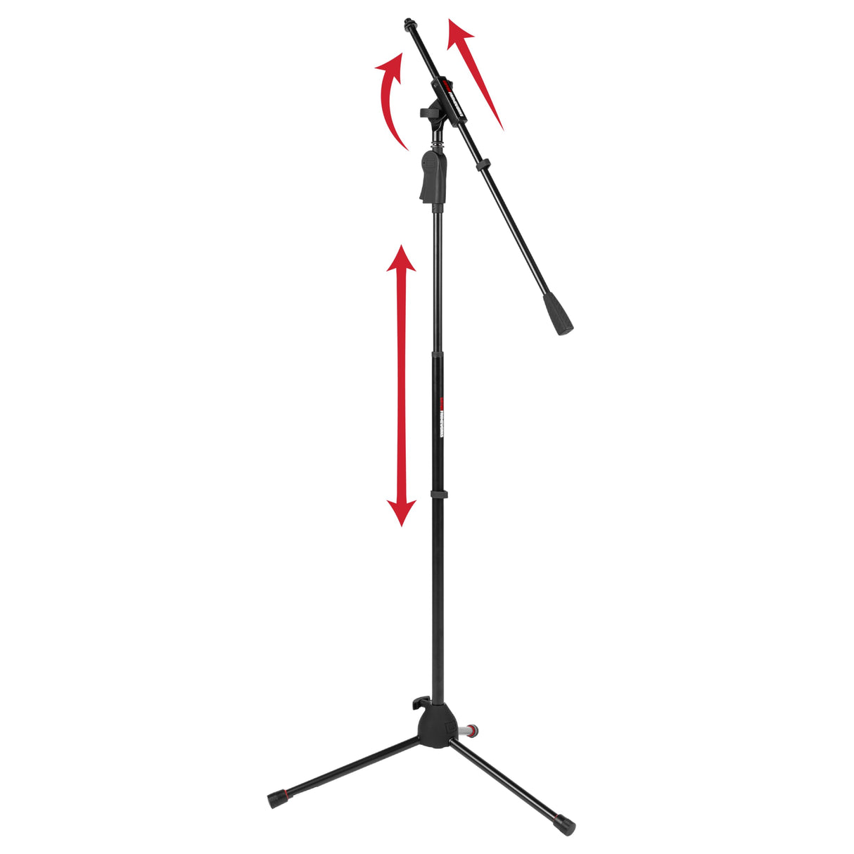 Gator Frameworks Soporte de micrófono con trípode Deluxe con embrague de altura ajustable y pértiga simple (GFW-MIC-2110)
