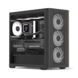 AeroCool D301A Mid-Tower Case, Gaming PC Case Gaming PC Case Optimizado Airflow Panel Frontal de Malla de Madera, diseño Delgado, Incluye 4 Ventiladores RGB, Compatible con Placas Base ASUS y MSI