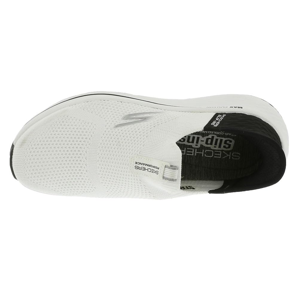 Skechers MAX Cushioning Elite 2.0 Eternal - Zapatillas para Mujer sin Cordones, Blanco/Negro, 37 EU