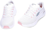 Skechers Arch Fit 2.0 Big League, Zapatillas Mujer, White Mesh/Pink & Blue Trim, 40 EU