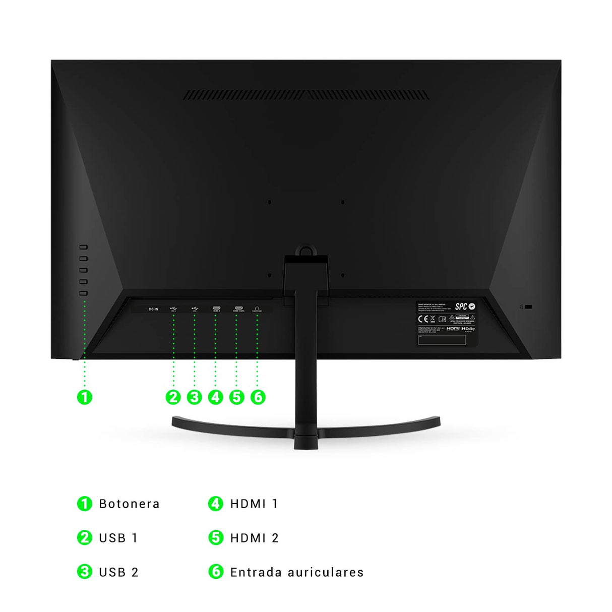 SPC Smart Monitor 27 - Monitor Android TV 27” Full HD, Altavoces Integrados, conectividad móvil, diseño Ultrafino, Mando a Distancia y Acceso a Contenido en Streaming (Netflix, Prime Video, Youtube)