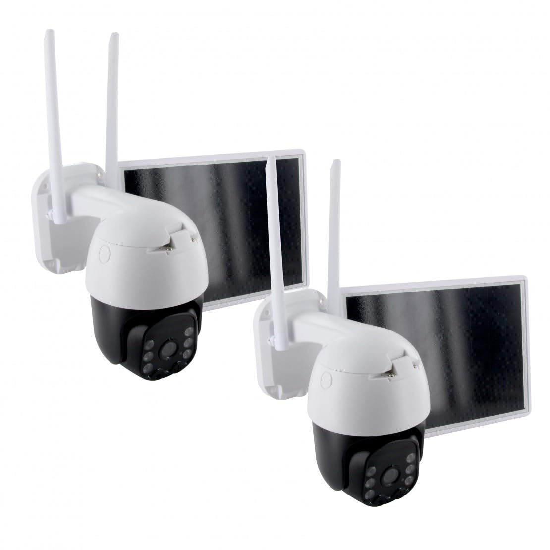 2x Cámara rotativa WiFi inalámbrica domo para exteriores con panel solar
