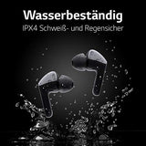 LG TONE Free FN5 Auriculares True Wireless con autolimpieza UVnano que elimina el 99,9% de las bacterias, tecnología Meridian Sound, doble micrófono para llamadas en la oficina y carga rápida en negro