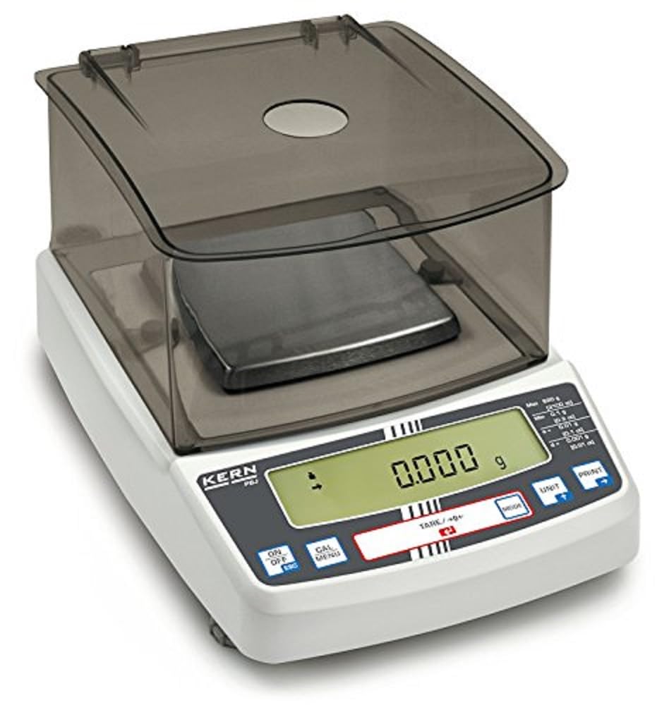 Báscula de precisión con certificación de calibración [Kern PBJ 620-3M] Báscula de laboratorio multifunción con sistema de pesaje de una sola célula y aprobación de calibración [M], rango de pesaje