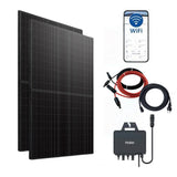 Haier Planta eléctrica de balcón de 880 W, 600 W/800 W, con 2 módulos de 440 W e inversor, cable de 5 m, WiFi