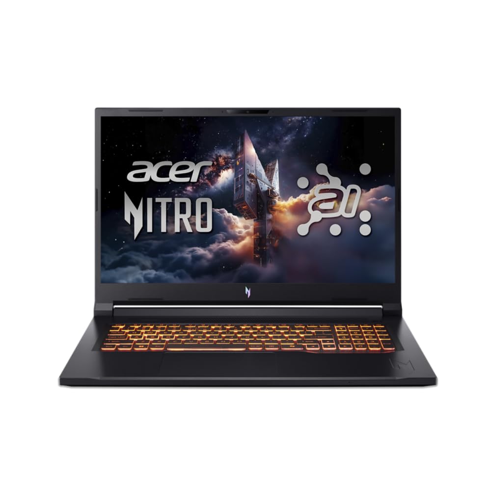 acer Nitro V 17 AI ANV17-61, Ordenador Portátil Gaming 17.3", Full HD IPS (AMD Ryzen AI 9 365, 32 GB RAM, 1024 GB SSD, GeForce RTX 5070, Sin Sistema Operativo), Negro, Teclado QWERTY Español