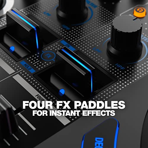 Reloop Mixon 8 Pro | 4-Kanal -Multi-Platform-Performance-Controller für Serato & djay, Jogwheel -Displays & 4 Instant-FX-Kippschalter, Dual-Audio-Interface mit USB-C & Stand-Alone-Mixing