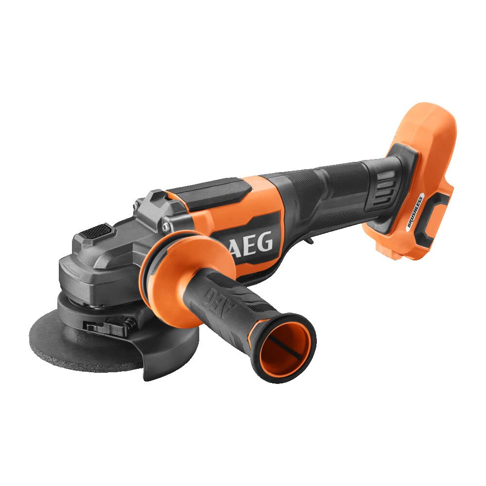 AEG BEWS18-115BLPX2-0 - Amoladora 115 mm 18 V BRUSHLESS "full security", 9000 rpm, mango antivibración, interruptor "hombre muerto", arranque progresivo, freno de disco (sin bat. ni cargador)