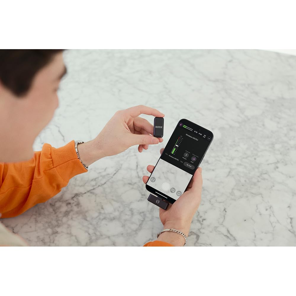 RØDE Wireless Micro - Micrófono inalámbrico Compacto, Dos micrófonos con Estuche de Carga para la creación de Contenido en Smartphone - USB-C, Negro