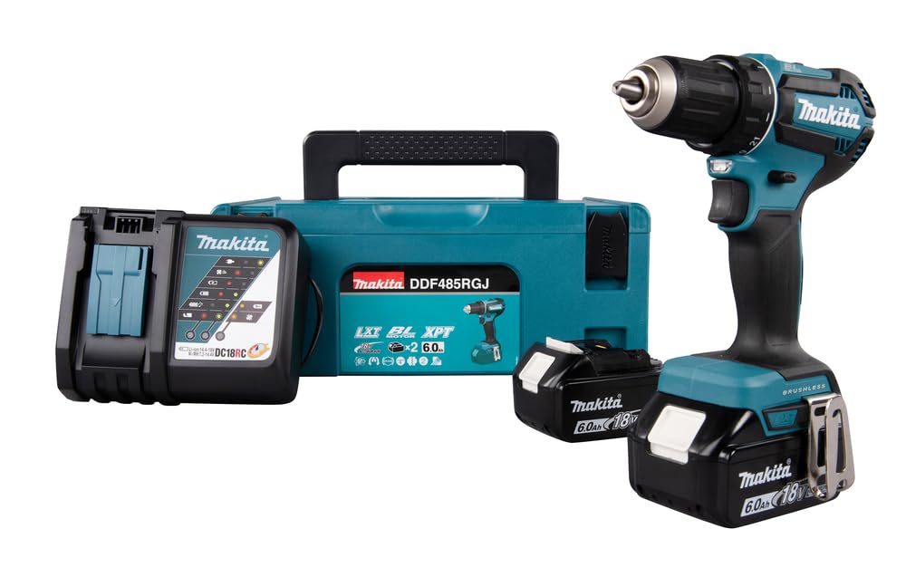 Makita DDF485RFJ Taladro atornillador inalámbrico Li-Ion 18V 2x 3.0Ah 50Nm