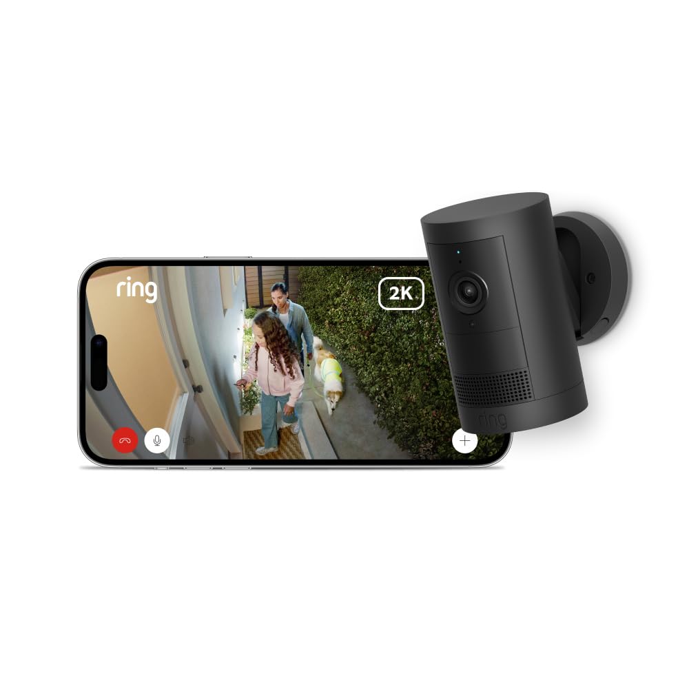 Novedad Ring | Cámara exterior Plus con batería (Outdoor Camera Plus): cámara inalámbrica exterior, 2K con Ring Vision, instalación propia, alternativa a CCTV (30 días gratis de Ring Home)