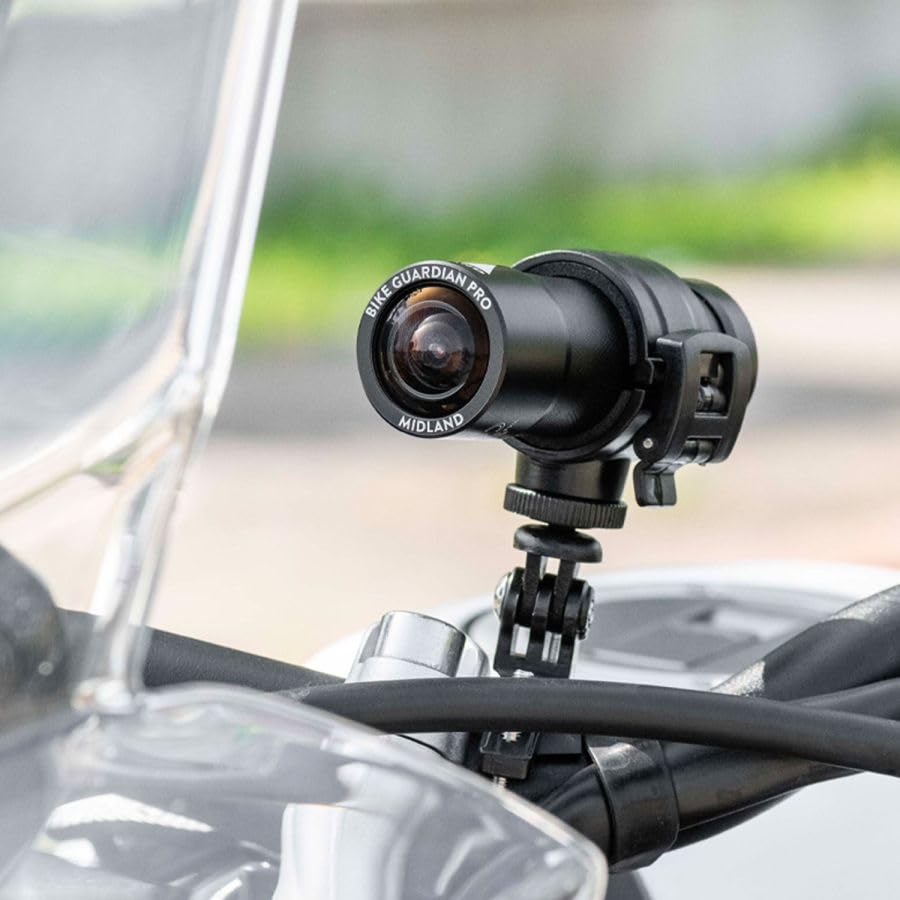 Midland - Bike Guardian PRO, Dashcam y Cámara Acción Moto 2K, Cámara Coche Grabadora y Moto con Sensor Sony, Estabilización Avanzada, Impermeable IP65, Streaming en Vivo, 2H Autonomía, Accesorios Moto
