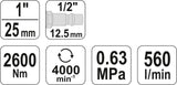 YATO YT-0960 - Llave de aire 1 '' 2600nm