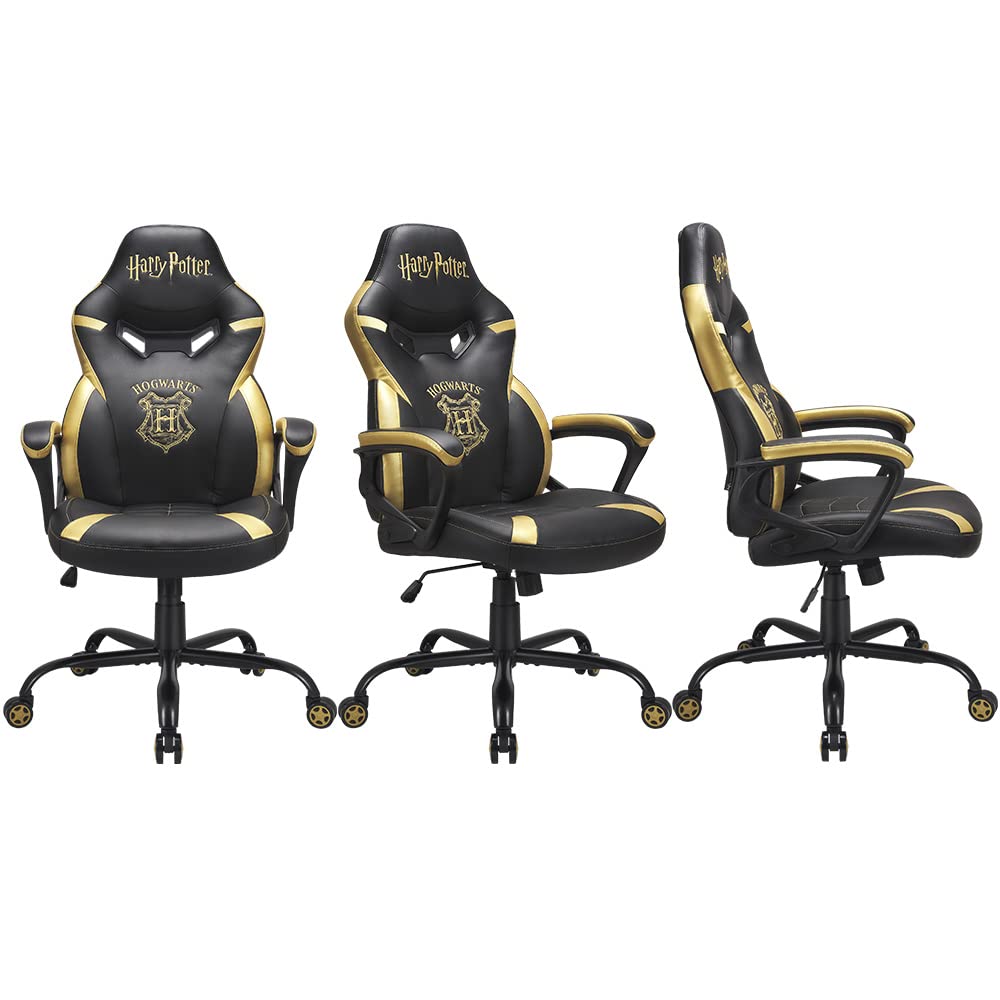 Harry Potter - Silla gaming junior - asiento gamer para escritorio - sillon de oficina - Negro y oro Licencia oficial