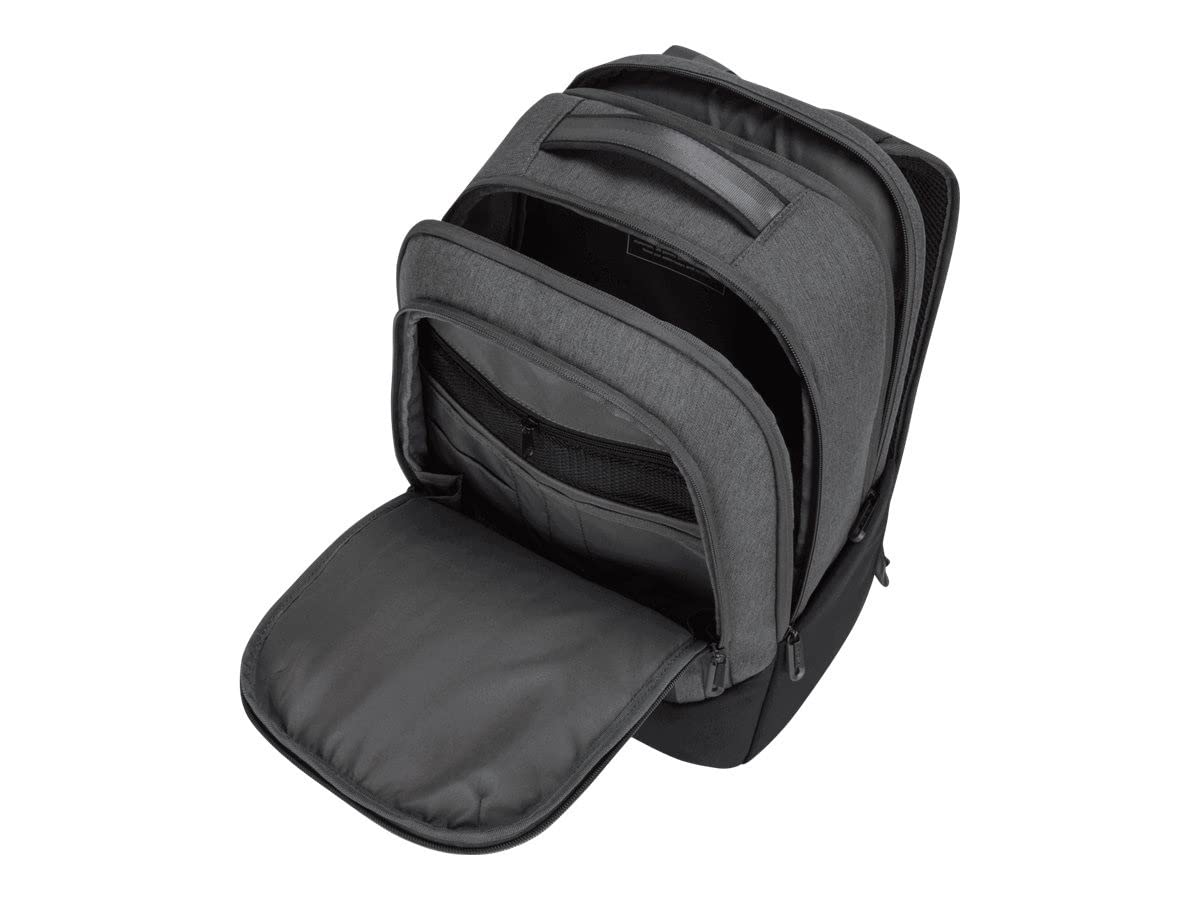 Targus TBB58602GL Mochila Hero Cypress 15.6" con Ecosmart - Gris Hecho de 26 Botellas de Agua de plástico recicladas Bandolera ergonómica Acolchada