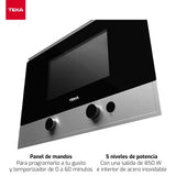 TEKA Microondas Integrable Mecánico, 22 L, 850 W, 5 Niveles de Potencia, Interior Acero Inoxidable con Base Cerámica, Temporizador 60 Min, Modelo MS 622 BI L S