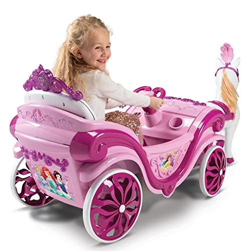 Huffy Disney Princess Royal Caballo y carruaje - Coche de propulsión eléctrica, Rosa, Edad 3+
