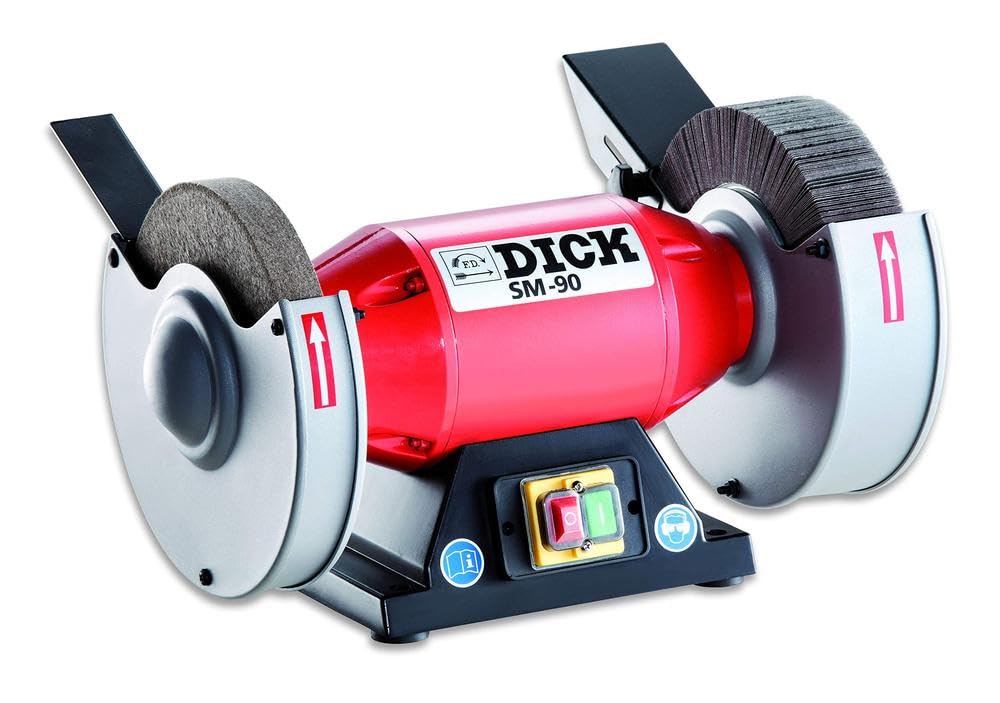 F. DICK SM-90 98080000 - Lijadora de láminas para cuchillos, afilador de fieltro para pelar y pulir, color rojo/negro/plata