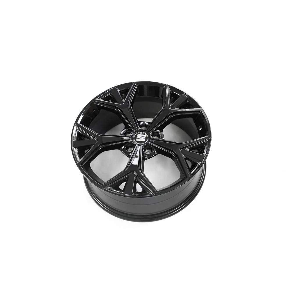 Seat 575071499F041 - Llanta de aluminio (19 pulgadas, 8Jx19H2, ET45, 5 x 112, llanta de aleación, color negro brillante