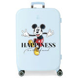Disney Mickey Happiness Maleta Mediana Azul 48x70x28 cms Rígida ABS Cierre TSA Integrado 79L 4,32 kgs 4 Ruedas Dobles