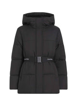 Calvin Klein Cazadora acolchada Mujer Logo Belt Short Puffer con cinturón, Negro (Ck Black), XL