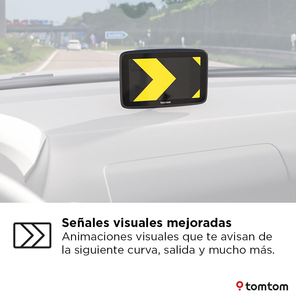 Tomtom GPS Coche GO Advanced (6", con información de tráfico y Alerta de radares, actualizaciones de mapas del Mundo por Wi-Fi, indicación de carriles en Movimiento y Soporte Reversible Integrado)