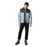 Columbia Powder Lite 2 - Chaqueta acolchada para hombre, azul aplastado, tiburón, talla L