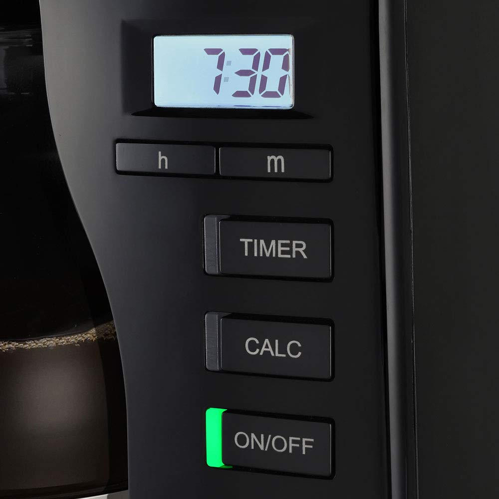 Melitta Cafetera de filtro, modelo Look V Timer, número de modelo 1025-08, acero inoxidable, negro
